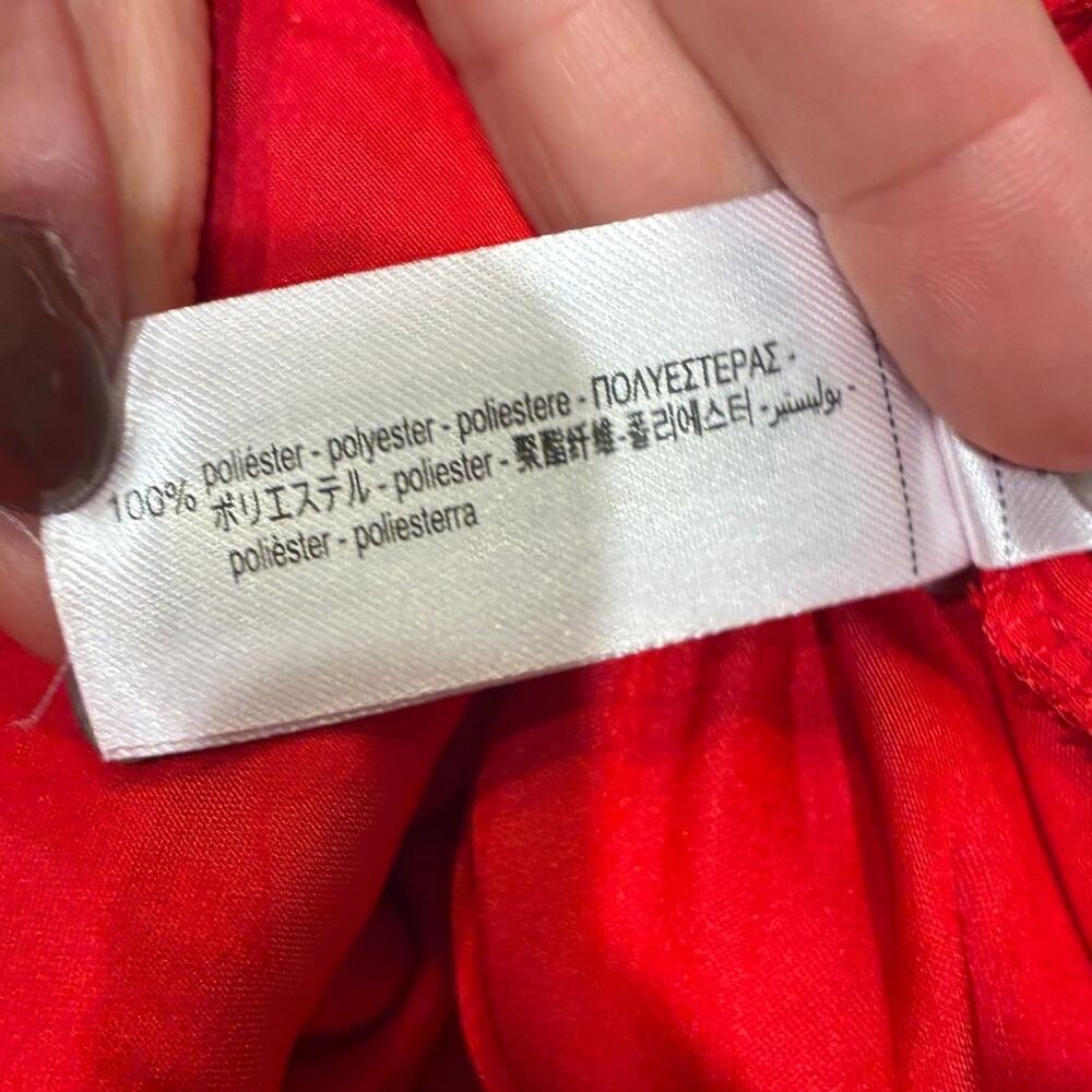 Zara Red Satin Sleeveless Maxi Wrap Dress Sz Medium - Picture 6 of 8